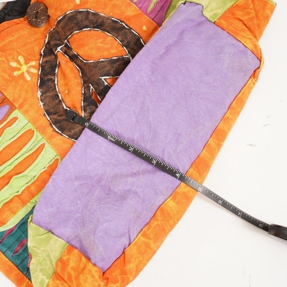 Shoreline Virginia Beach Orange With Peace Signs‎ Large Tote Bag - Picture 16 of 16